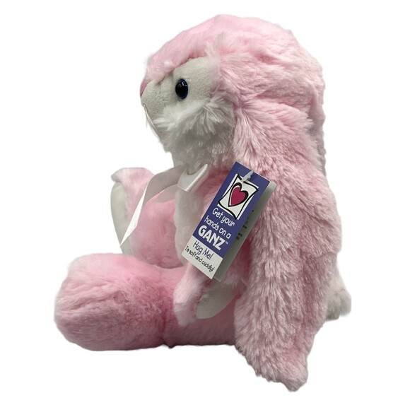 Get Your Hands on a GANZ Tipper Pink White Bunny Rabbit Plush Stuffed Animal NWT - Picture 6 of 13